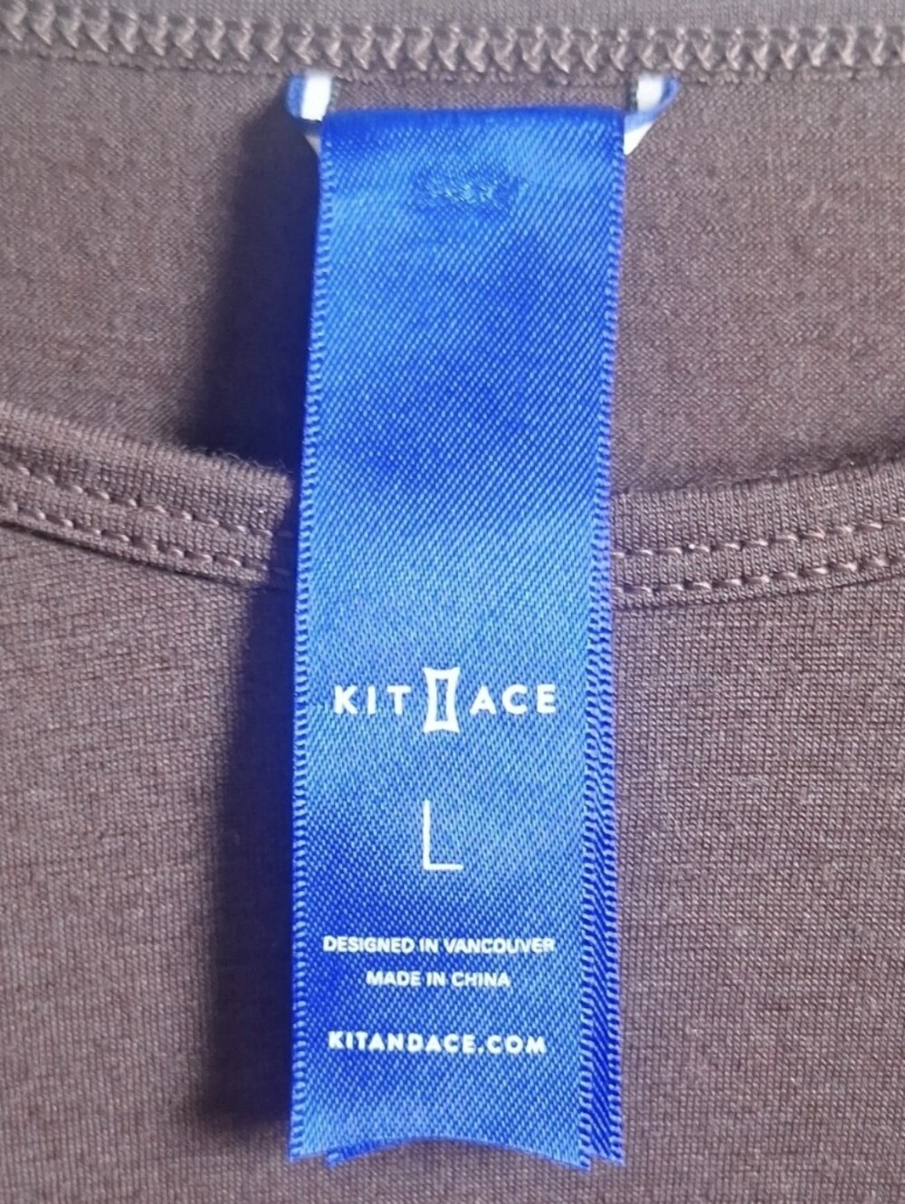 Kit And Ace Merino Tencel Blend Brown Crew Neck Base Layer Size L
